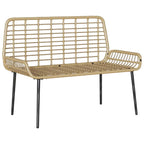 Gartenbank Braun und Creme Poly-Rattan