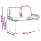 Gartenbank Braun und Creme Poly-Rattan