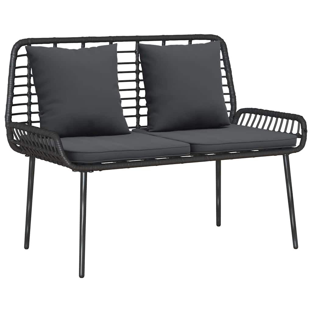 Garten Essgruppe 3 pcs Schwarz und Anthrazit Poly-Rattan