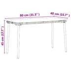 Gartentisch Natur 80 x 40 x 45 cm Poly-Rattan