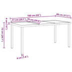 Gartentisch Schwarz 160 x 80 x 73 cm Metall