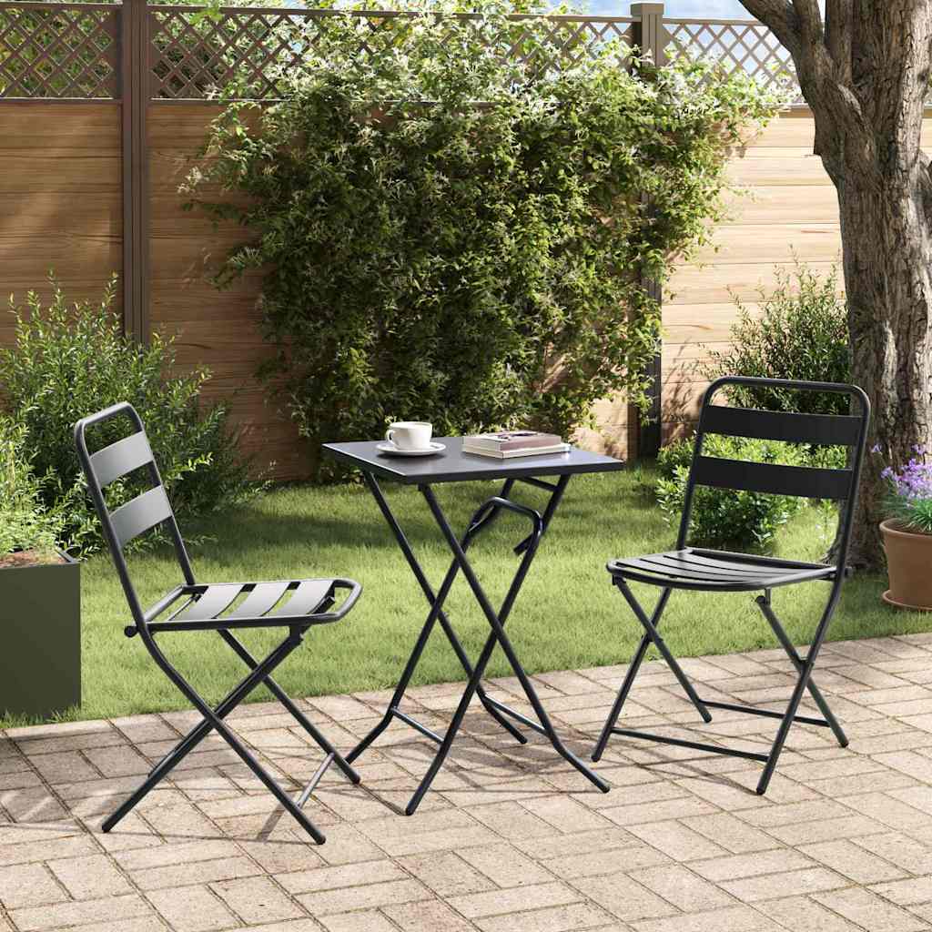 Garten Bistro Set 3 pcs Anthrazit Stahl