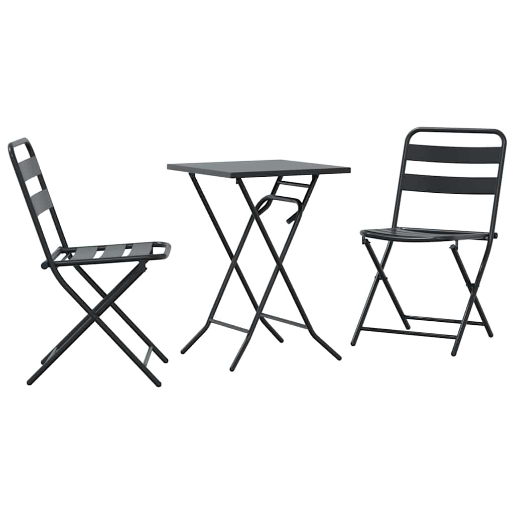 Garten Bistro Set 3 pcs Anthrazit Stahl