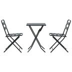 Garten Bistro Set 3 pcs Anthrazit Stahl