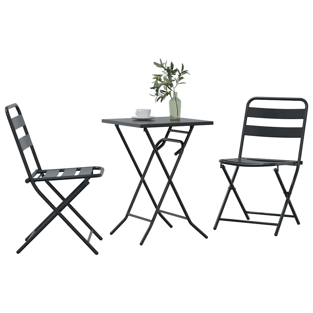 Garten Bistro Set 3 pcs Anthrazit Stahl