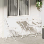 Garten Bistro Set 3 pcs Weiß Stahl