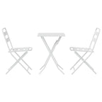 Garten Bistro Set 3 pcs Weiß Stahl