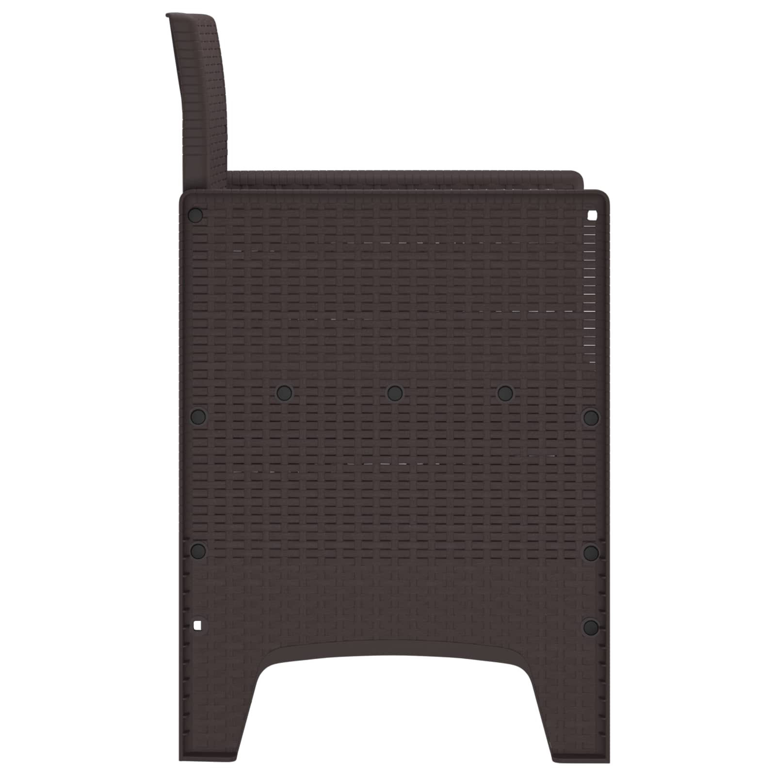 Gartenstuhl mit Kissen 2 pcs Braun 53 x 49 x 85 cm Polypropylen
