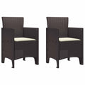 Gartenstuhl mit Kissen 2 pcs Braun 53 x 49 x 85 cm Polypropylen