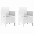 Gartenstuhl mit Kissen 2 pcs Weiß 53 x 49 x 85 cm Polypropylen