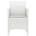 Gartenstuhl mit Kissen 2 pcs Weiß 53 x 49 x 85 cm Polypropylen