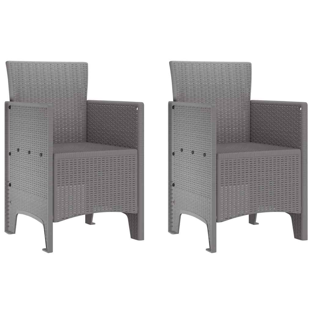 Gartenstuhl 2 pcs Hellgrau 53 x 49 x 85 cm Polypropylen