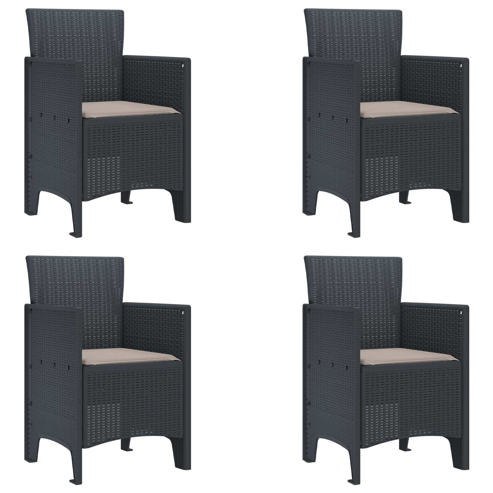 Gartenstuhl 4 pcs Anthrazit 53 x 49 x 85 cm Polypropylen