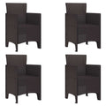 Gartenstuhl mit Kissen 4 pcs Braun 53 x 49 x 85 cm Polypropylen