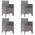 Gartenstuhl 4 pcs Hellgrau 53 x 49 x 85 cm Polypropylen