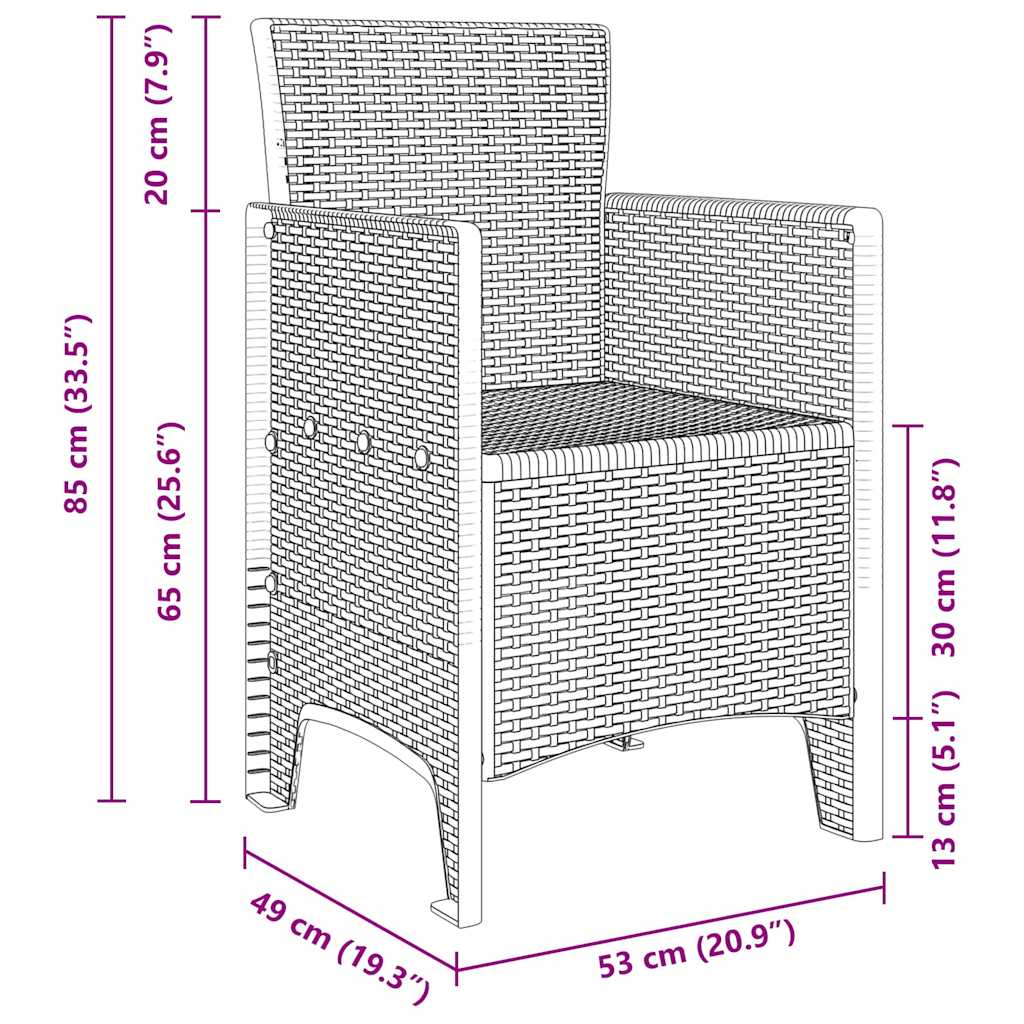 Gartenstuhl 4 pcs Hellgrau 53 x 49 x 85 cm Polypropylen