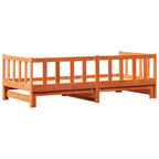 Ausziehbares Tagesbett Wachsbraun 203,5 x 164 x 66 cm