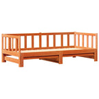 Ausziehbares Tagesbett Wachsbraun 193,5 x 184 x 66 cm