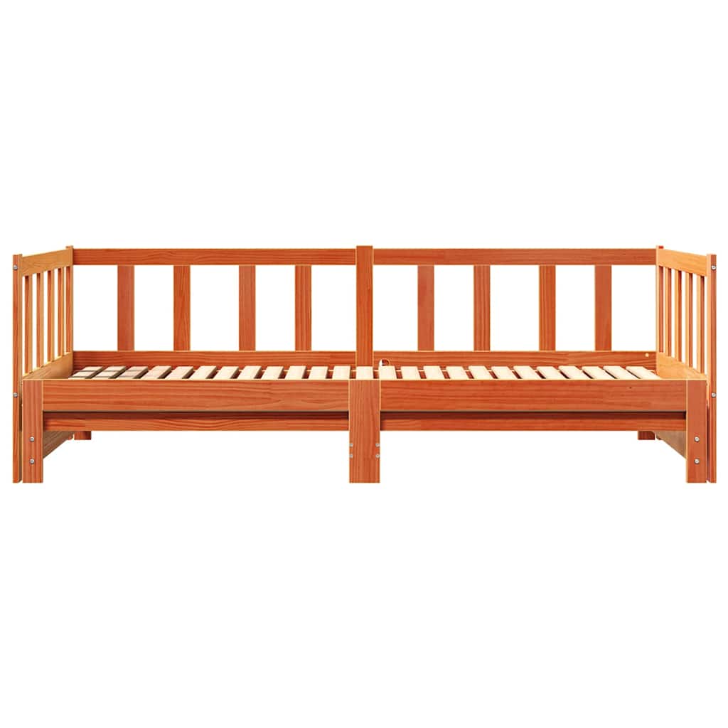 Ausziehbares Tagesbett Wachsbraun 193,5 x 184 x 66 cm