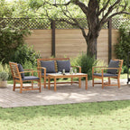 Gartensofa-set 4 pcs Natur Massivholz Teak