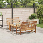 Gartensofa-set 3 pcs Natur Massivholz Teak