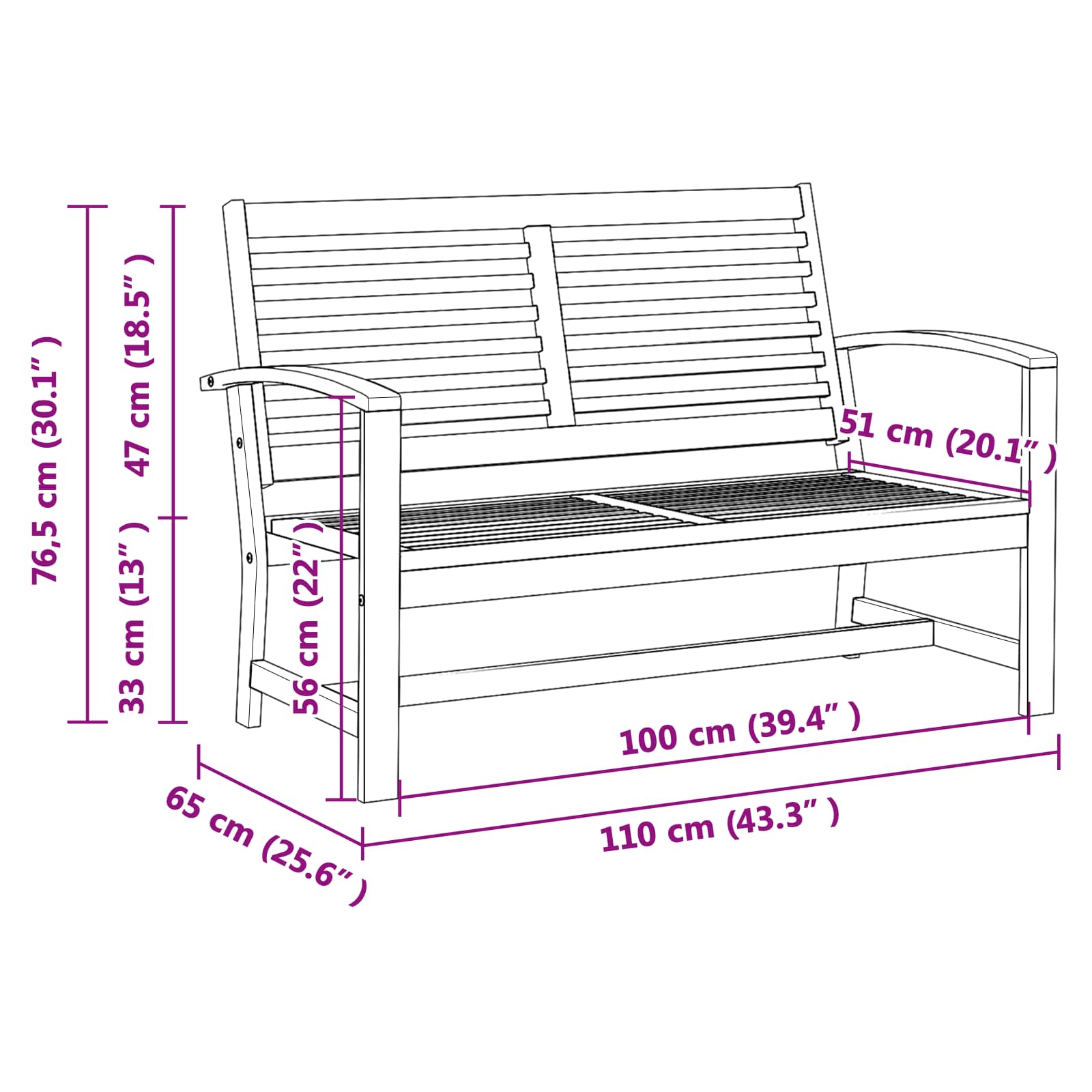 Gartensofa-set 3 pcs Natur Massivholz Teak