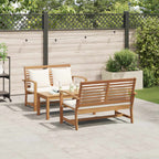 Gartensofa-set 3 pcs Natur Massivholz Teak