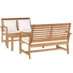 Gartensofa-set 3 pcs Natur Massivholz Teak