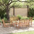 Gartensofa-set 5 pcs Natur Massivholz Teak