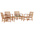 Gartensofa-set 5 pcs Natur Massivholz Teak