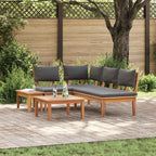 Gartensofa-set 4 pcs Braun und Grau