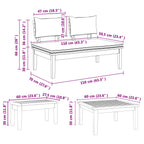 Gartensofa-set 3 pcs Braun und Grau