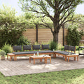 Gartensofa-set 5 pcs Braun und Grau