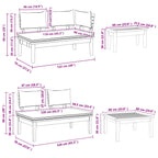 Gartensofa-set 5 pcs Braun und Creme