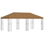 Pavillon mit Seitenwänden 6 x 3 m Beige Polyester und Stahl 190