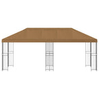 Pavillon mit Seitenwänden 6 x 3 m Beige Polyester und Stahl 190