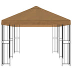 Pavillon mit Seitenwänden 6 x 3 m Beige Polyester und Stahl 190