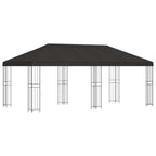 Pavillon mit Seitenwänden 6 x 3 m Anthrazit Polyester und Stahl