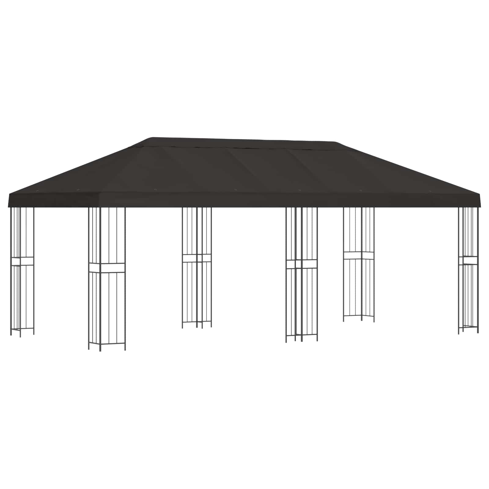 Pavillon mit Seitenwänden 6 x 3 m Anthrazit Polyester und Stahl