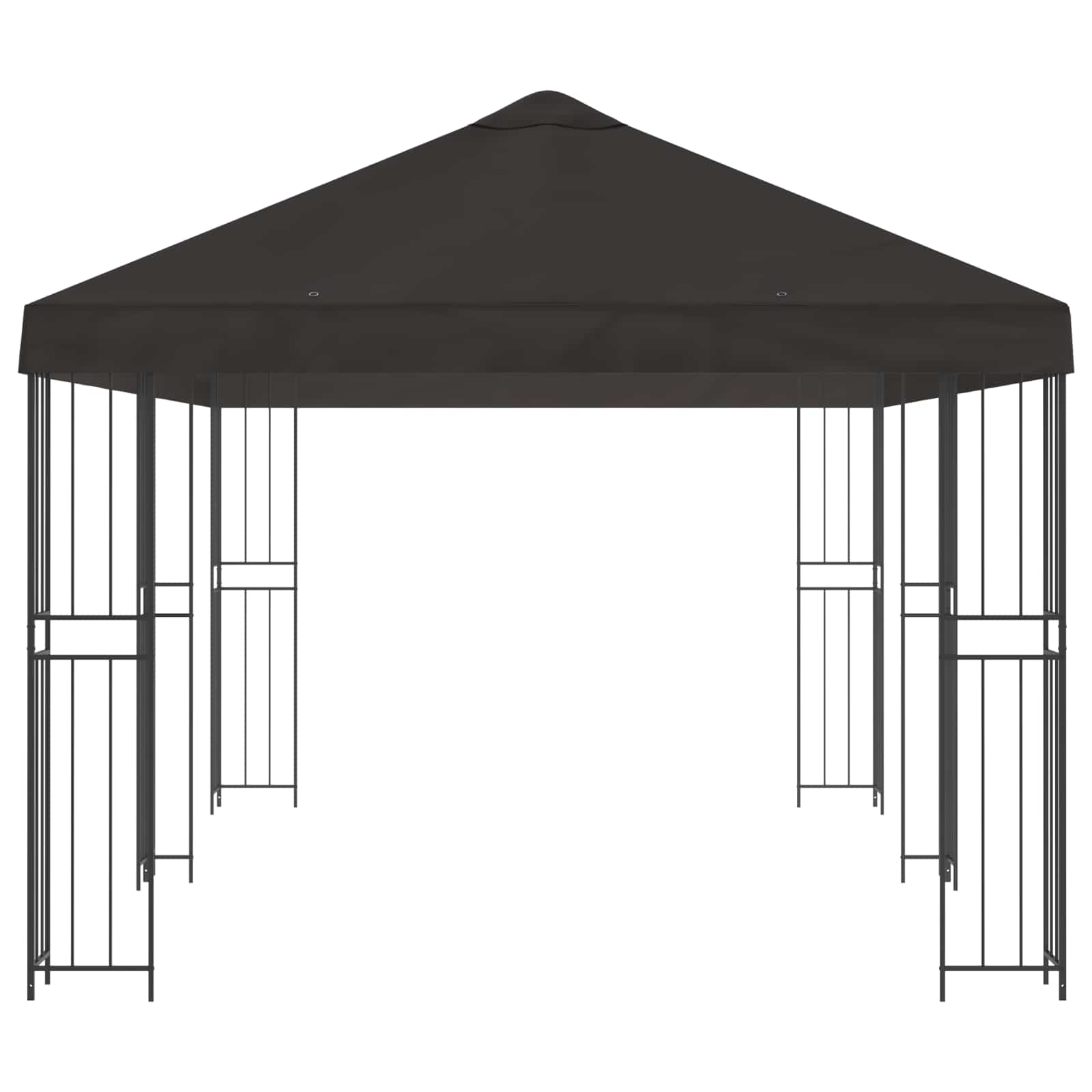 Pavillon mit Seitenwänden 6 x 3 m Anthrazit Polyester und Stahl