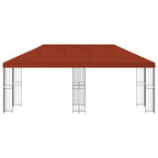 Pavillon mit Seitenwänden 6 x 3 m Terrakotta