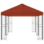 Pavillon mit Seitenwänden 6 x 3 m Terrakotta
