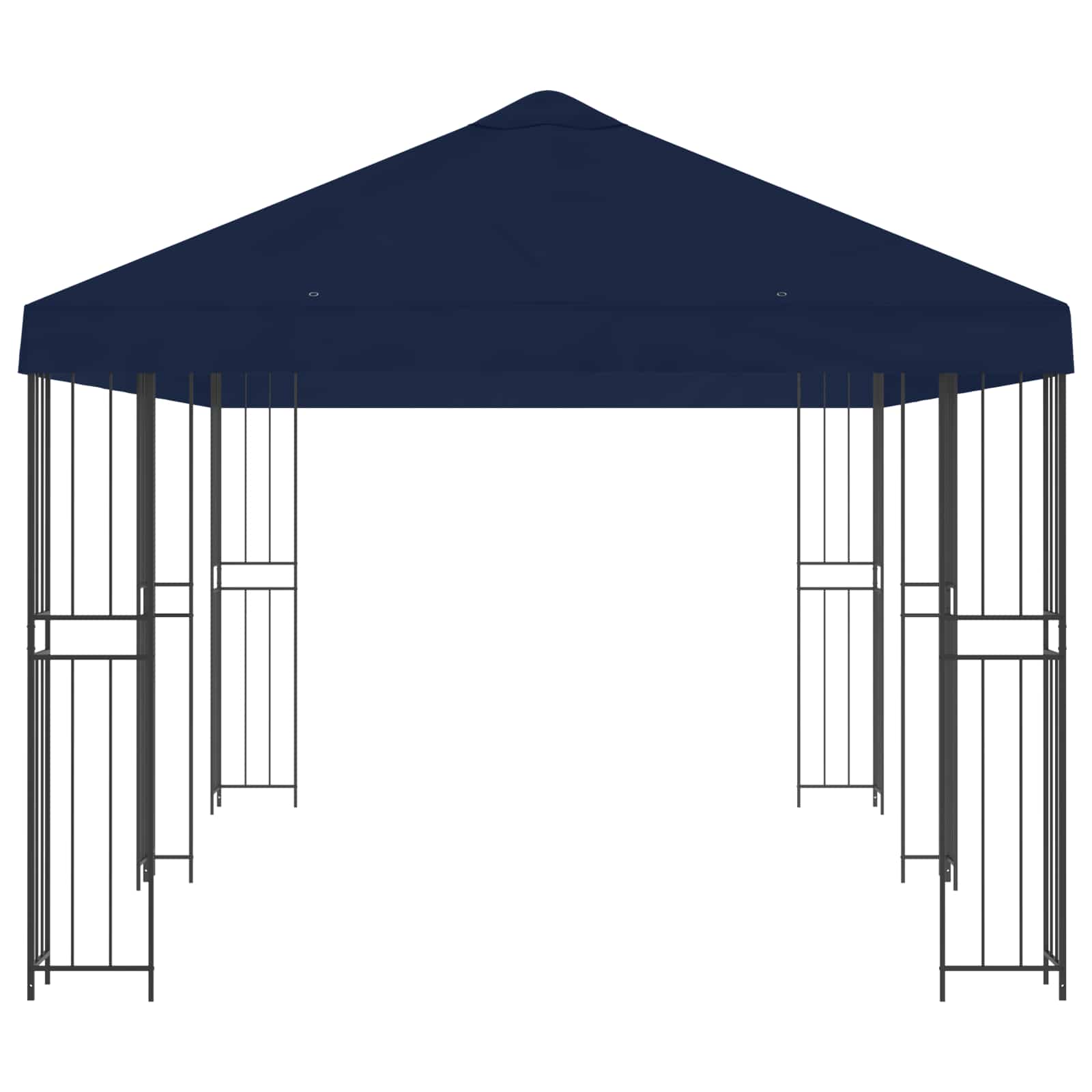 Pavillon mit Seitenwänden 6 x 3 m Blau Polyester und Stahl 190