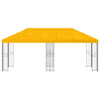 Pavillon mit Seitenwänden 6 x 3 m Gelb Polyester und Stahl 190