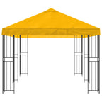Pavillon mit Seitenwänden 6 x 3 m Gelb Polyester und Stahl 190