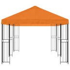 Pavillon mit Seitenwänden 6 x 3 m Orange Polyester und Stahl