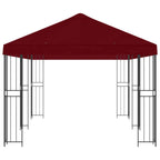 Pavillon mit Seitenwänden 6 x 3 m Bordeauxrot