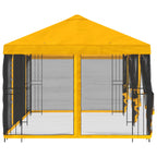 Pavillon mit Seitenwänden 6 x 3 m Gelb Polyester und Stahl 190