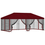 Pavillon mit Seitenwänden 6 x 3 m Bordeauxrot