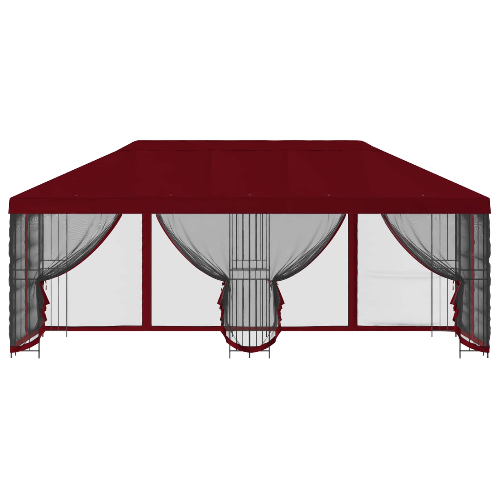 Pavillon mit Seitenwänden 6 x 3 m Bordeauxrot